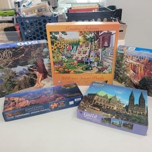 5 Jigsaw Puzzles, 500 pieces, as shown, all pieces in boxes, will sell separate